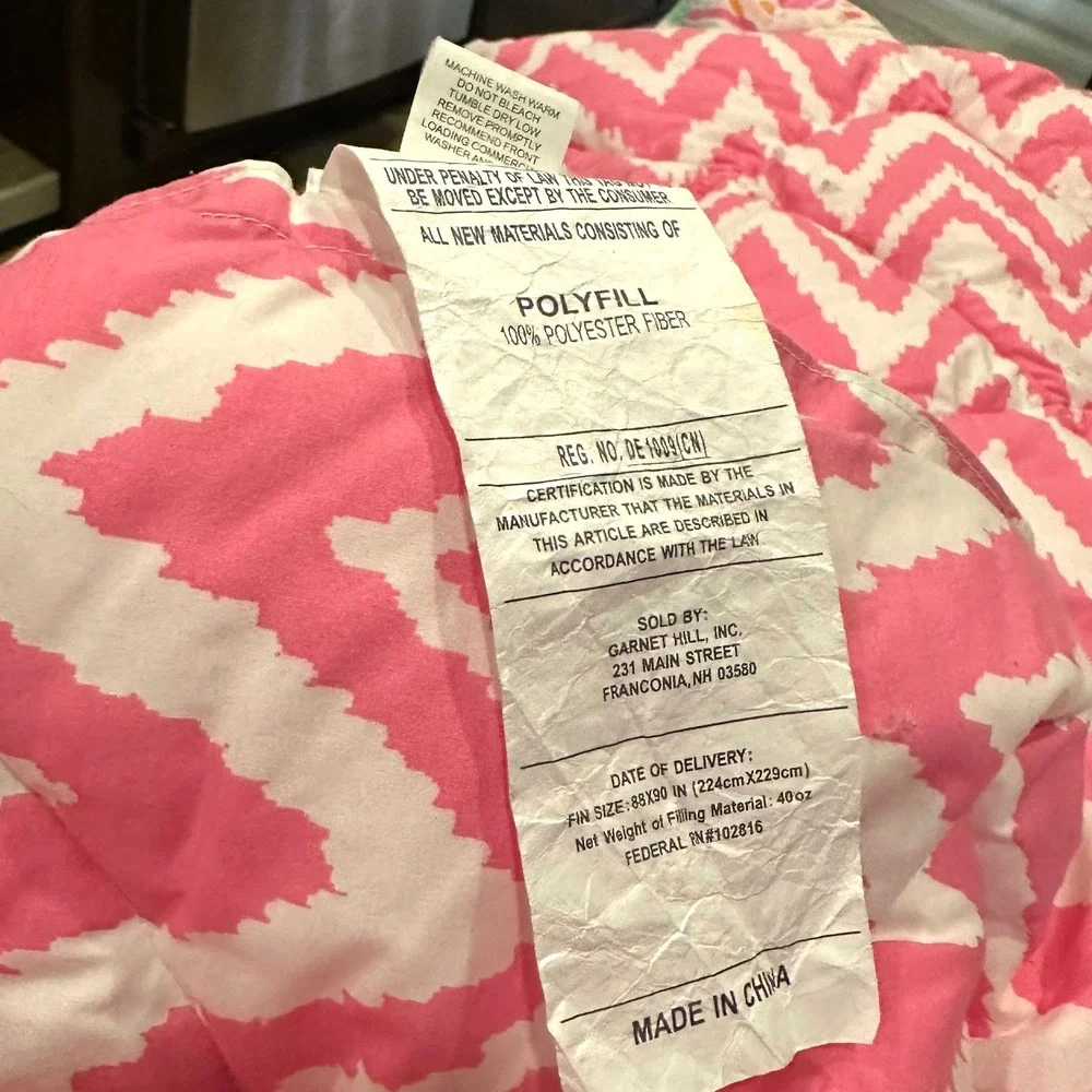 Lilly Pulitzer Garnet Hill Reversible Quilt Comforter Pink Teal Jellyfish 88x90